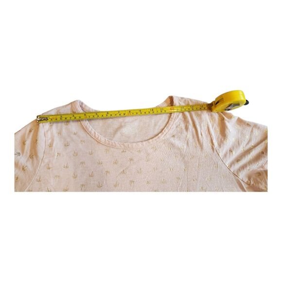 Lane Bryant T-Shirt Size 18/20 Pink w Gold Metallic Palm Trees Short Sleeve Tee - Picture 9 of 11